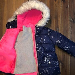 New Carter’s Girl 2T 2-in-1 Winter Snow Jacket